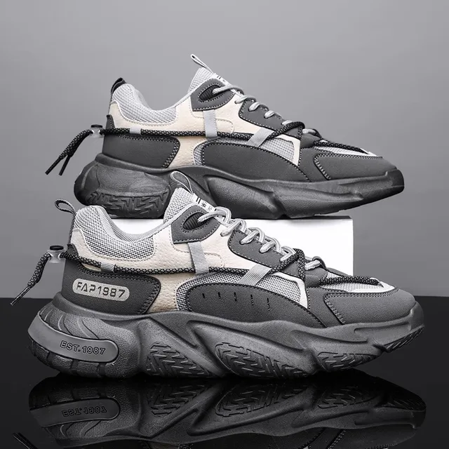 New Summer Mens Sports Running Shoes Casual Versatility Breathable Heightened Sneakers Comfortable Lace-up Shoes Tenis Masculino 3