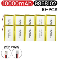 9858102 High Capacity 10000mah 3.7V Battery+PCB Protection Board Rechargeable Flat Battery Laptop Batteries Power Bank