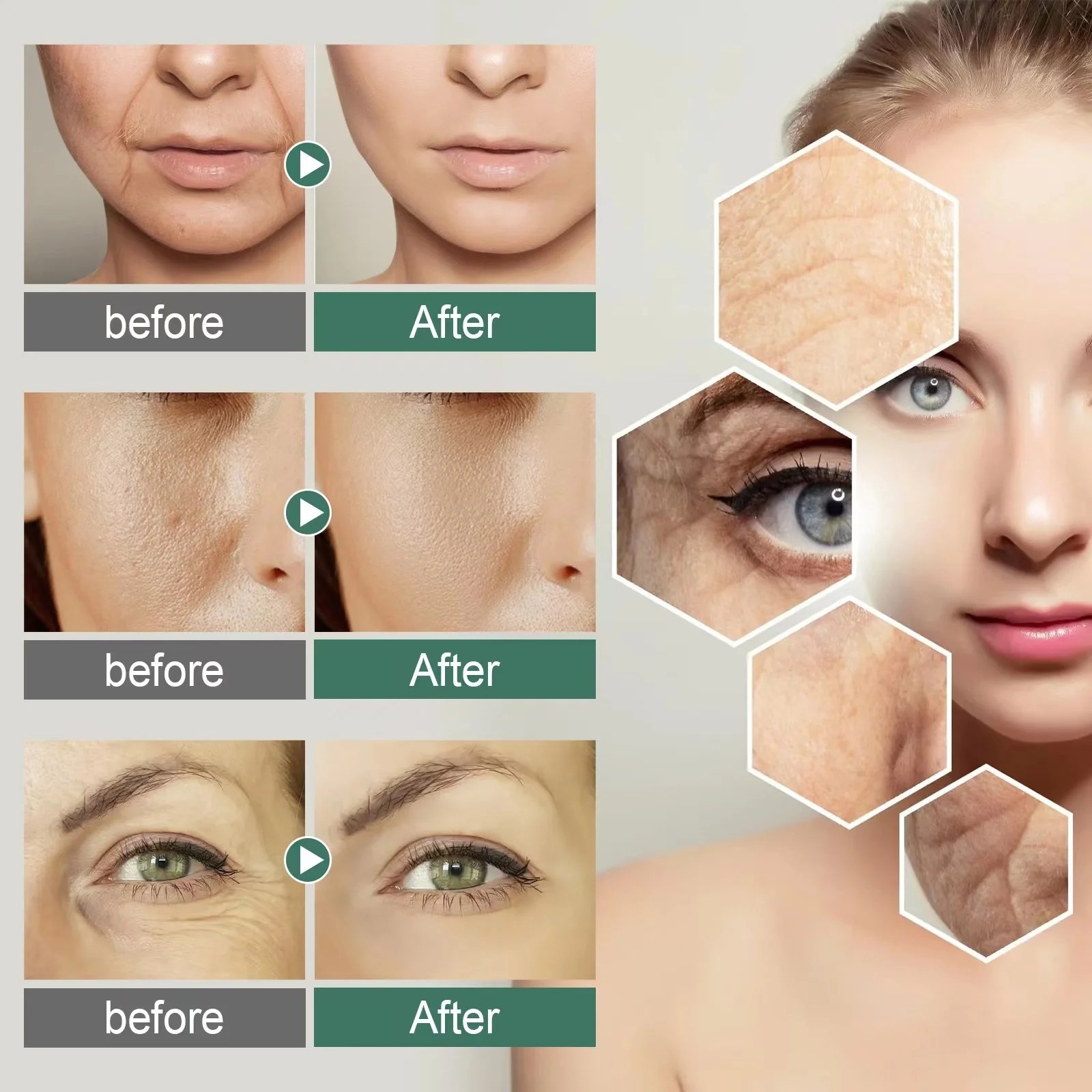 4 IN 1 Remove Wrinkles Face Serum Lifting Firming Fade Fine Lines Anti-Aging Essence Vitamin C Whitening Moist_voghion.com