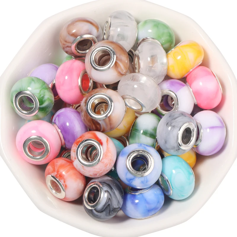 Zyehxed Assortiment De 220 Perles D'espacement Européennes à Grand Trou, Perles Mixtes En Strass Pour Loisirs Créatifs, Bracelets, Colliers, Boucles D'oreilles, Fabrication De Bijoux