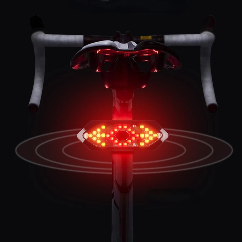 원격 제어 자전거 방향 지시등, MTB LED 후면 USB 충전식 사이클링 미등, 경적 포함 
