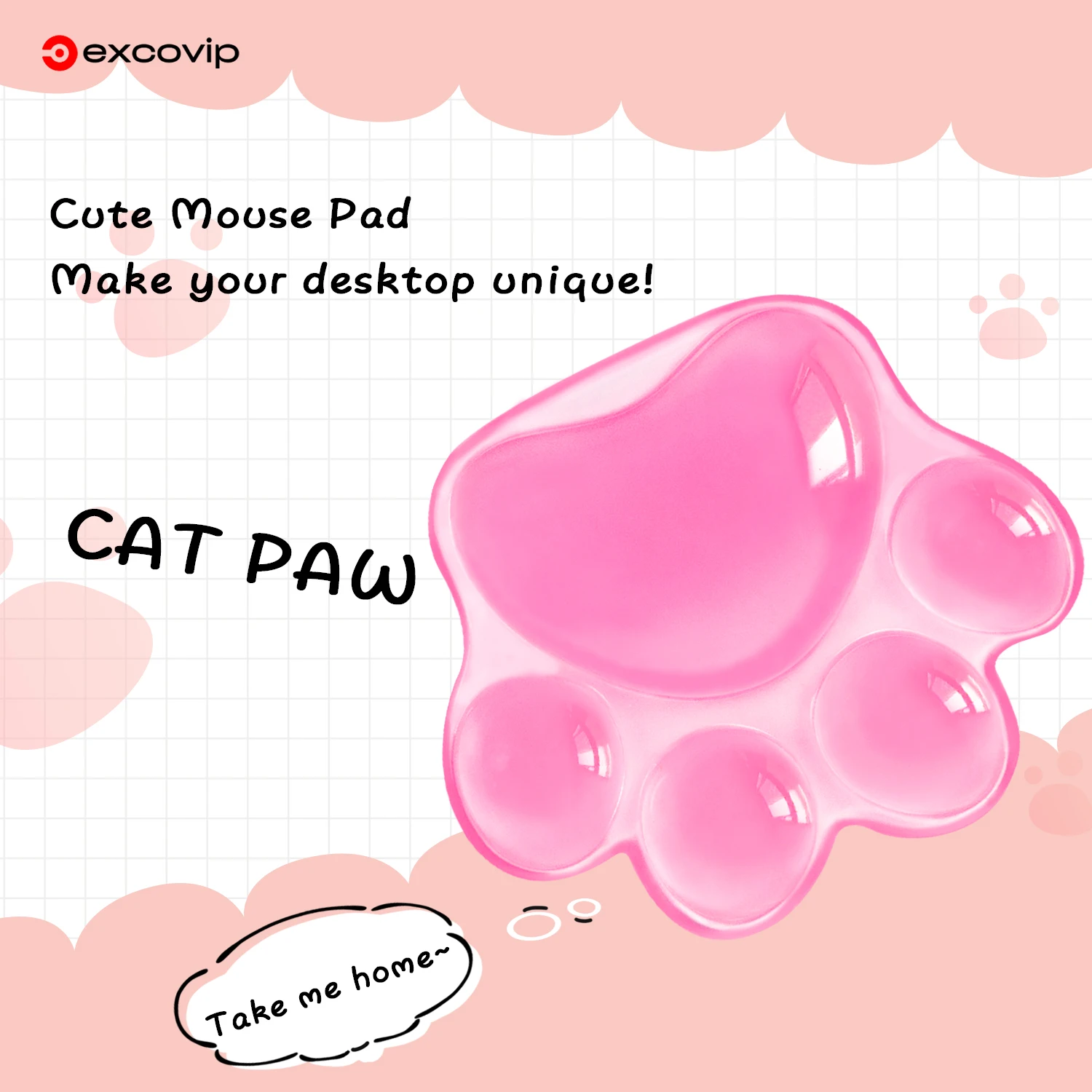 Exco-cat Paw Silicone Mouse Suporte de Pulso Ergonomic Hand Pad Almofada Confortável Macio Jogos Escritório Computador Laptop
