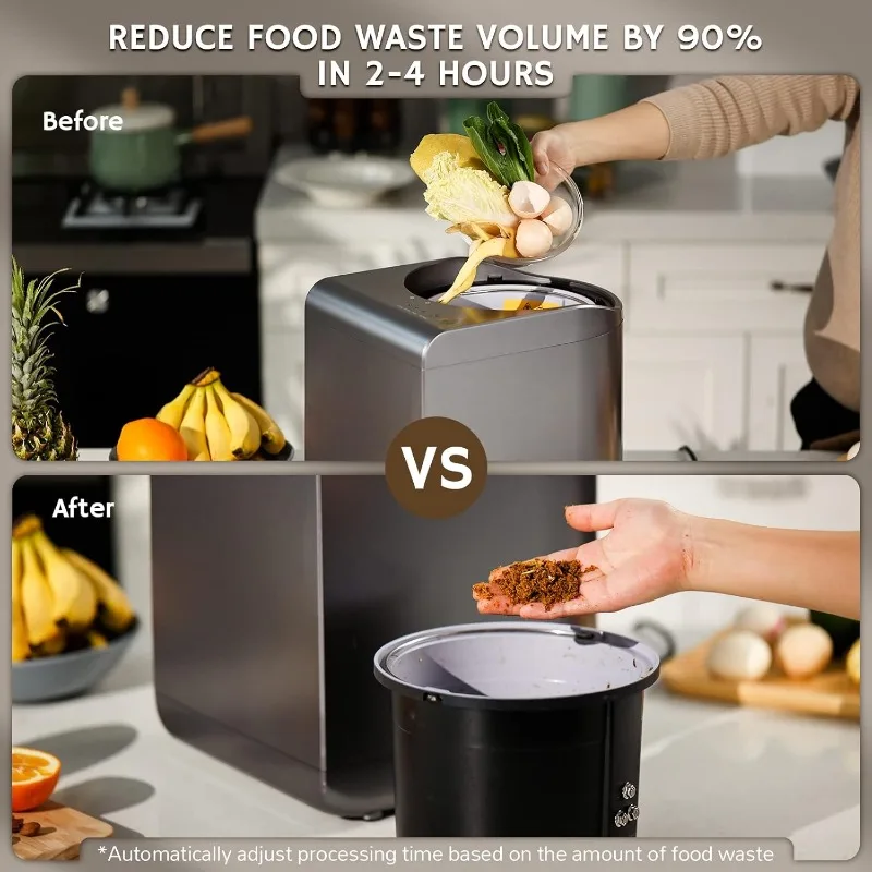 Airthereal Revive Electric Kitchen Composter, 2.5L Capacity with SHARKSDEN Tri-Blade,Turn Food Waste and Scraps into Dry Compost