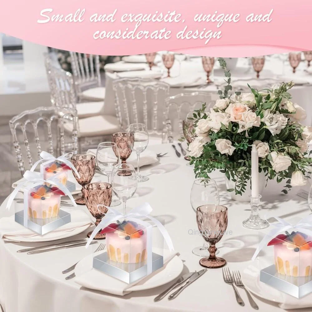 12Pcs Clear Plastic Cupcake Boxes with Ribbon, Single Cupcake Containers with Inserts, ... - SKU CPCB0922 - UGI Packaging