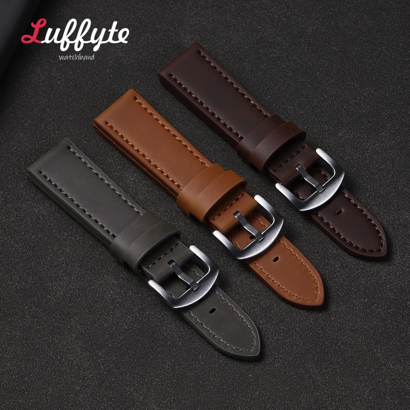 Luxurious Calfskin Leather Men's Fashion Wristwatch Strap Bracelet