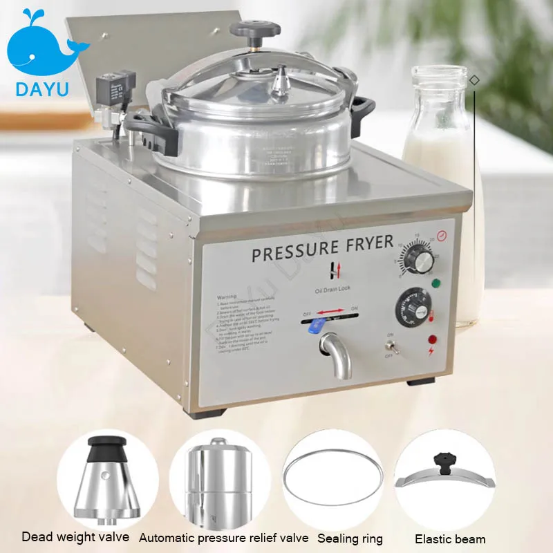 Deep Fryer High Pressure Commercial Electric Bench Type Food Processor Kitchen Equipments Cooker 16L Small Fried Chicken Stove
