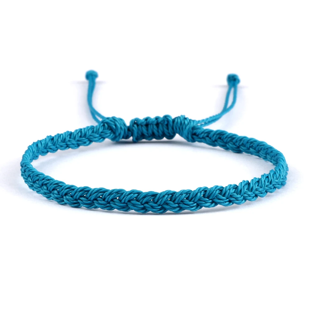 Elegant Handmade Braided Waxed Thread Wristbands - Adjustable Charm Bracelets