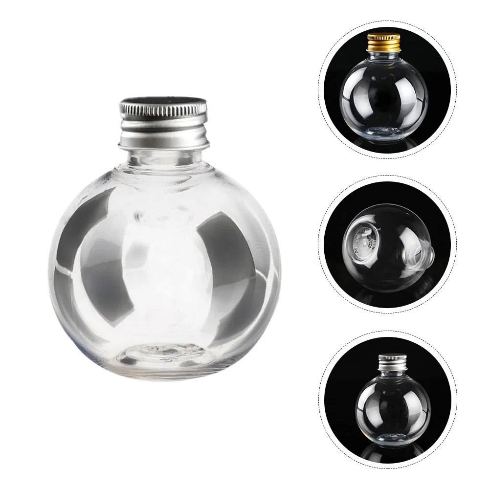 

Round Bulb Candy Jar Empty Plastic Refillable Candy Jar Clear Fillable DIY Drift Wishing Candy Jar Random Color For Cap