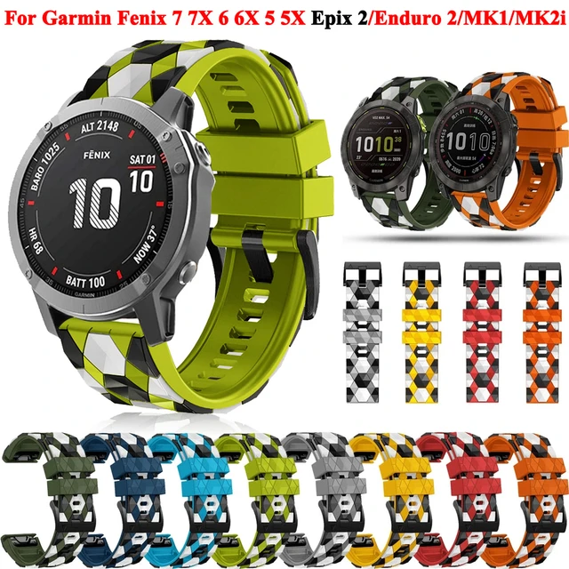 Correa For Garmin Fenix 7 7X 6 6X Pro 5 5X Plus 3 3HR Epix Gen 2 Enduro Mk2  Strap Quickfit 22mm 26mm Silicone Watchband Bracelet - AliExpress