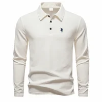 Polo haut de gamme brodé à manches longues pour homme, vêtement d'automne, nouveau, confortable et respirant, t-shirt décontracté de marque 6