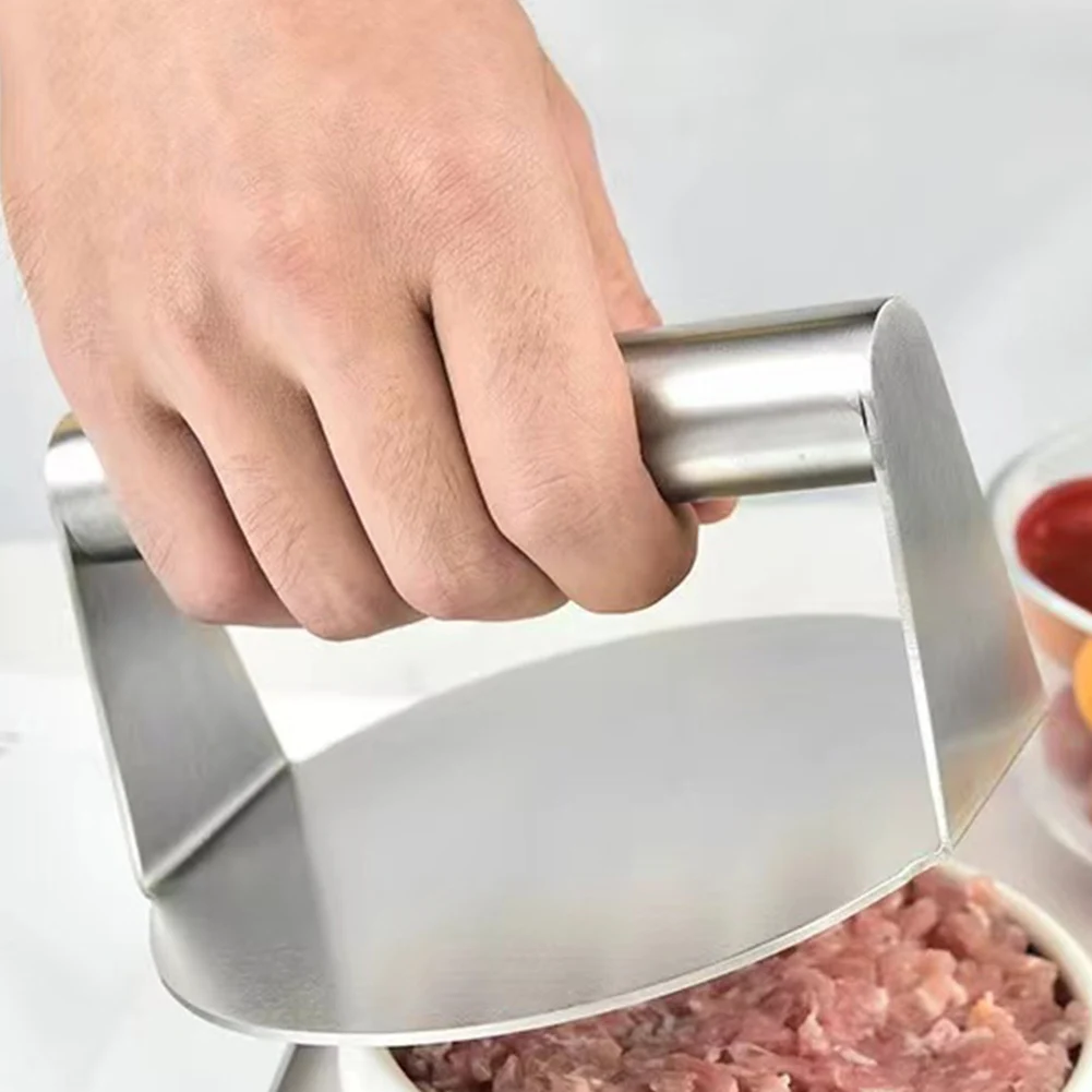 Stainless Steel Burger Smasher Non Stick Grill Press Hamburger Smasher Tool for Smashburger Bacon Ground Beef Meat Sausage