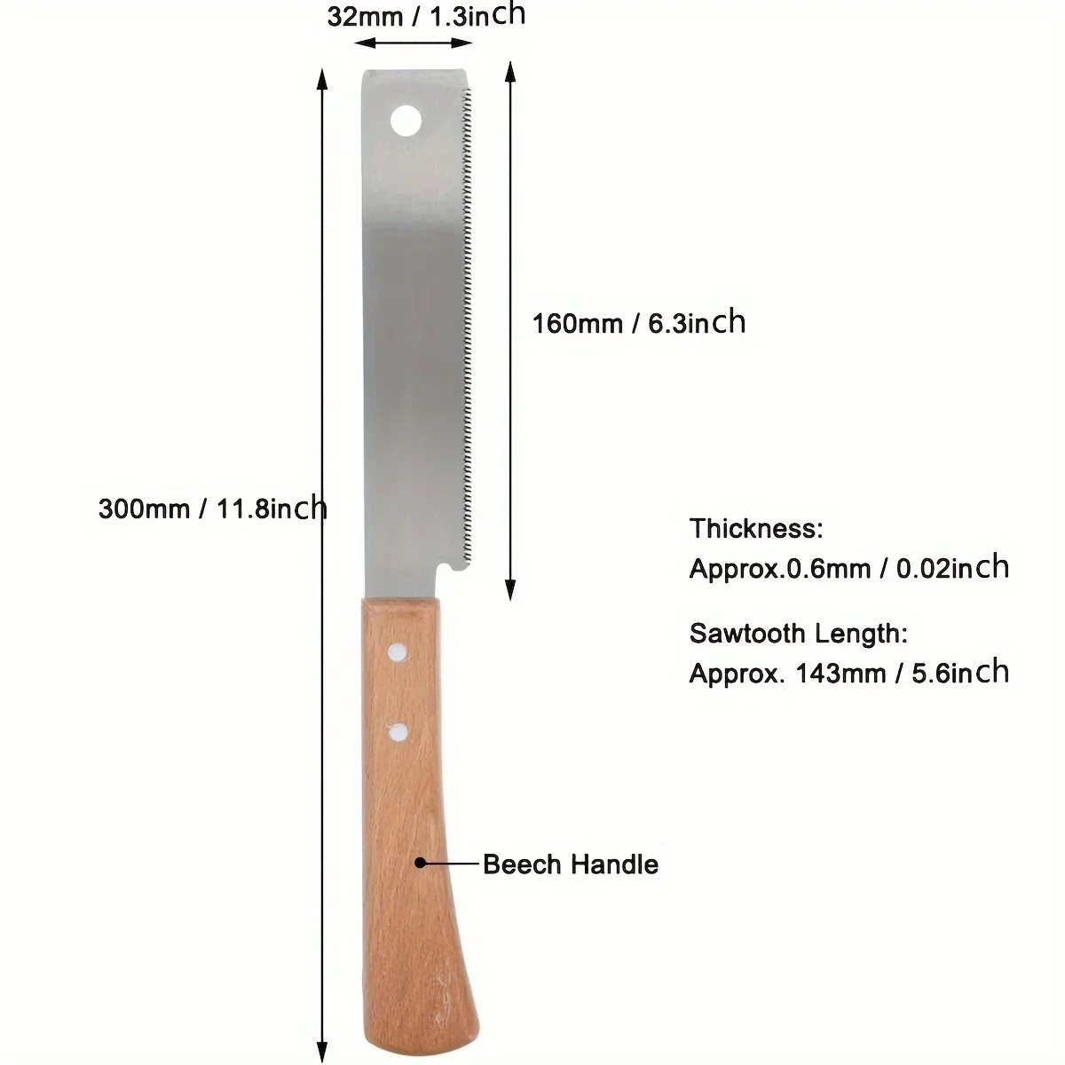 150mm Wood Sk5 Steel 3-edge Tooth 17 Tpi Japanese Saw Flush Cut Trim Saw For Woodworking