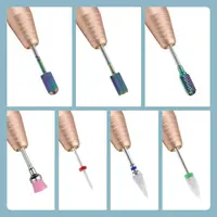 7 Pcs/Set Rainbow Tungsten Milling Cutter For Manicure Gel Cuticles Remove Polishing Toos Nail Drill Bits 2