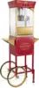 Popcorn Machine Maker with Cart and 8-Ounce Kettle - Red, Vintage-Style Popper on Wheels 1