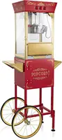 Popcorn Machine Maker with Cart and 8-Ounce Kettle - Red, Vintage-Style Popper on Wheels 1