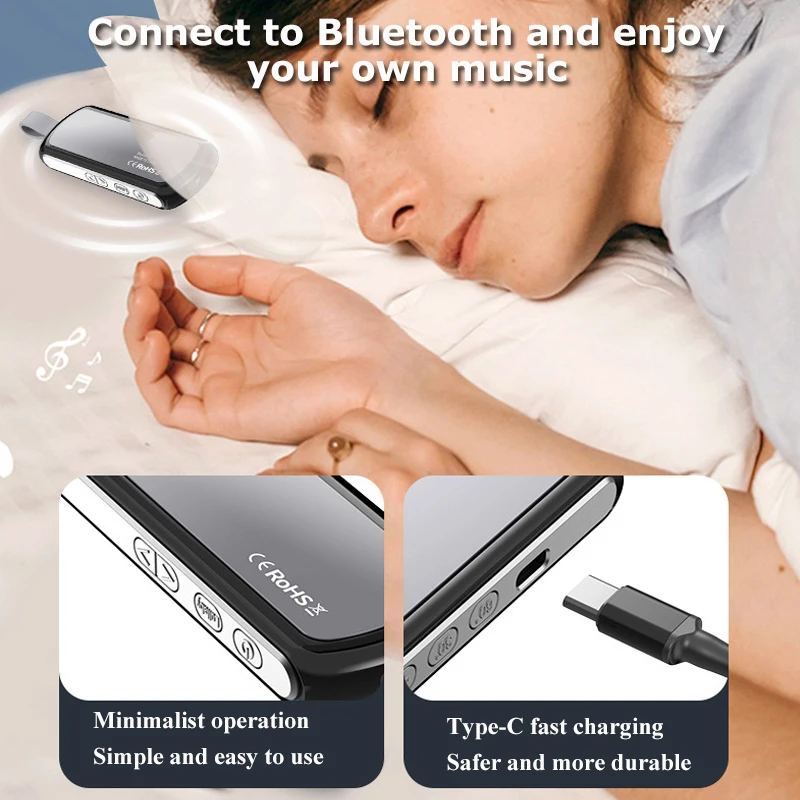 Bone Condução Bluetooth 5.2 Speaker Redução de Ruído Estéreo Music Player com Lanterna Auxílio do Sono sob Travesseiro - Image 3