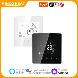 Minco Heat Black/White Mirror Thermostat Wifi Tuya Zigbee 3A/16A/25A underfloor heating/Water/Gas Boiler Temperature Controller