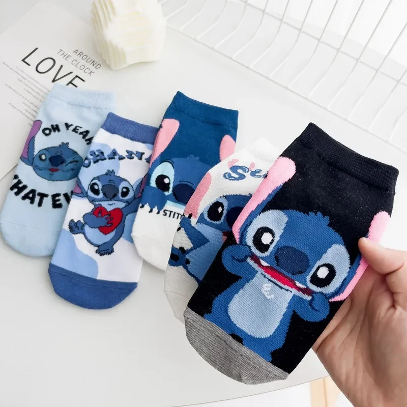 Cartoon Disney Stitch Socke Anime Frauen Baumwolle kurze Socke Kawaii Jungen Mädchen Socken Kinder Söckchen Mädchen Weihnachts geschenke