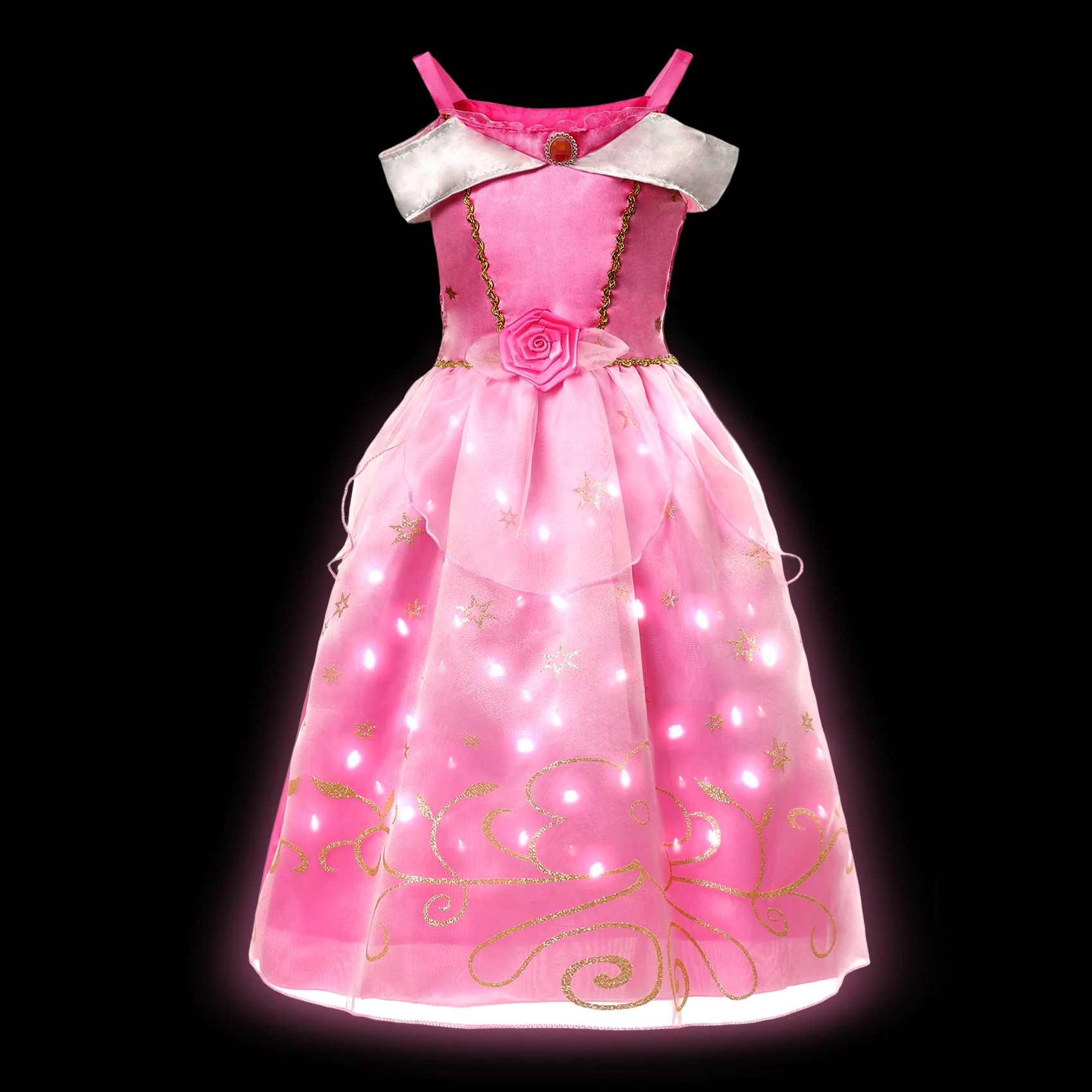 thumbnail image 1 of Vestido de princesa LED de Disney para niñas, ropa de fiesta de Cosplay, Elsa, Anna, Rapunzel, Carnaval, Halloween, graduación, 1 of 5
