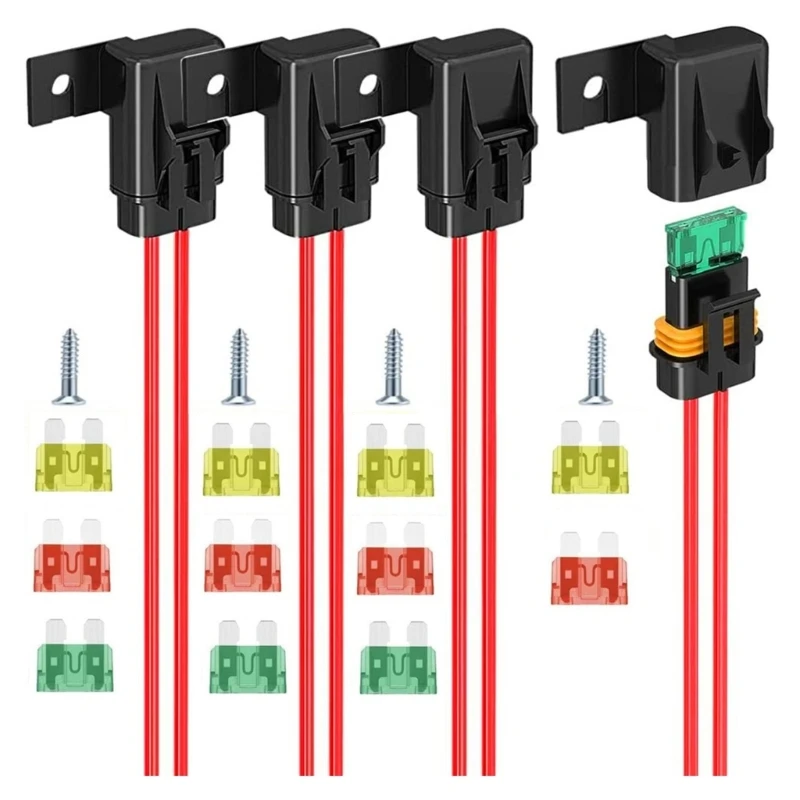 

Waterproof 12AWG Wiring Harness Inline FuseHolder for Vehicle Ships Power Supply J60F