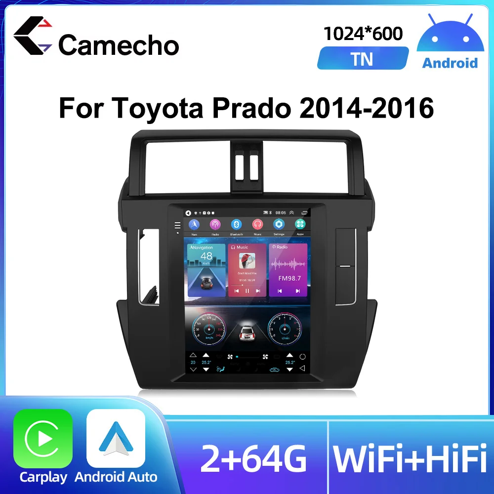

Camecho Android 2 Din 9.7" Car Radio Stereo For Toyota Prado 2014-2016(left) Carplay/Auto GPS Wifi Capacitive Multimedia Player