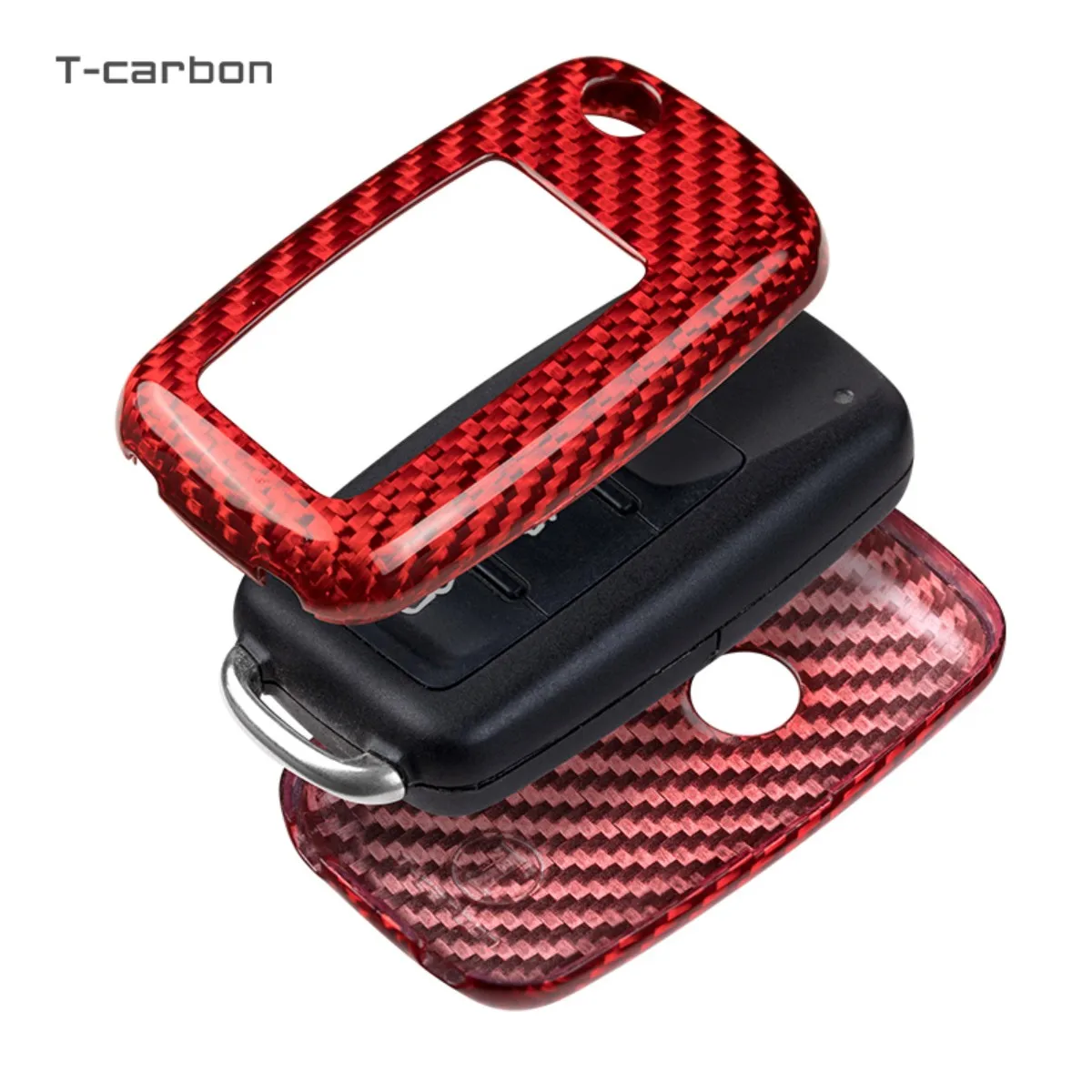 Sleek Carbon Fiber Car Key Case Cover