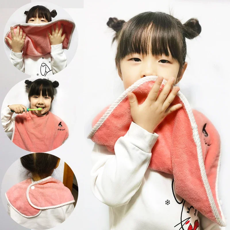 Cartoon Baby Bibs for Children Washing Face Towel Salive Towel Boys Girls Learning Brushing Teeth Towel for 3 To 8 Years Kids
