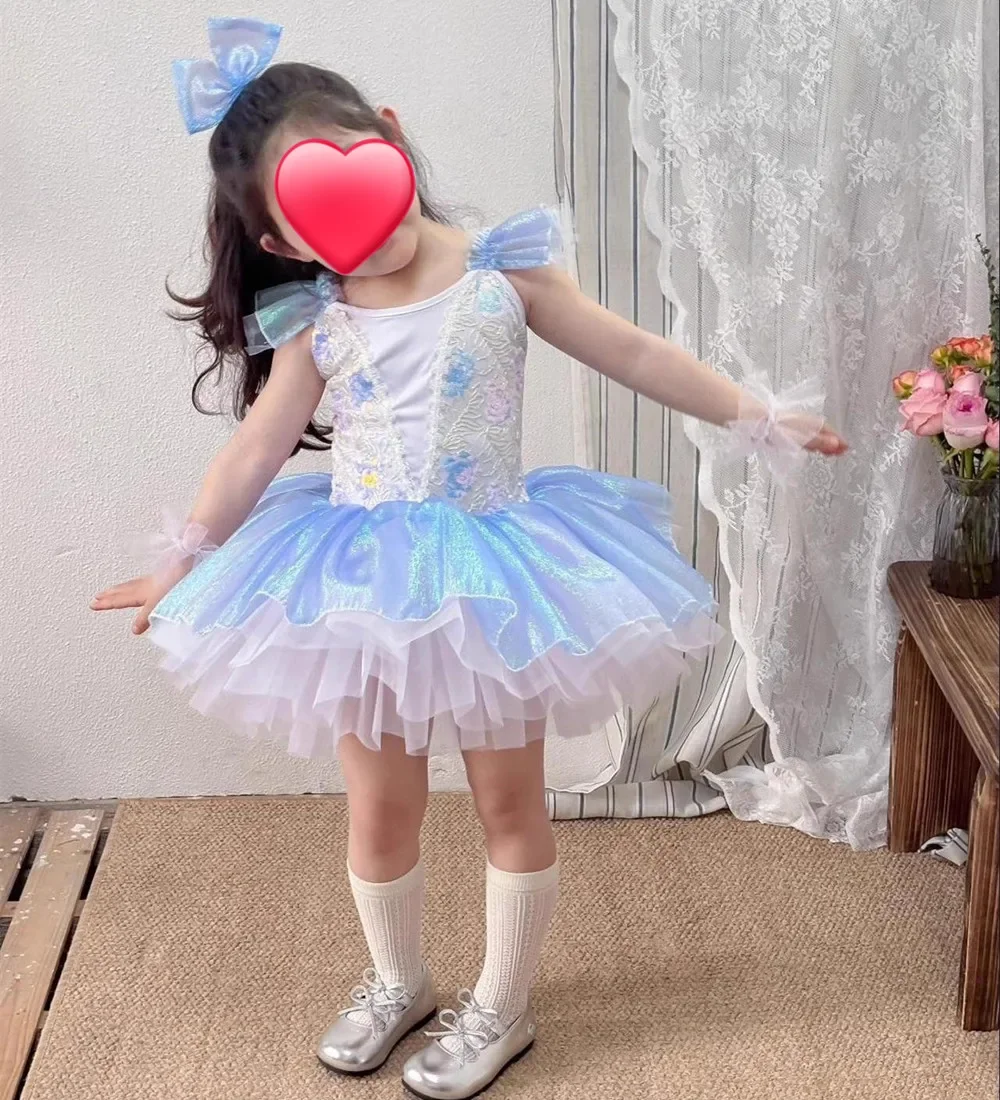 فستان رقص يوم الأطفال فتاة الباليه هدية عيد ميلاد الترتر الباليه الاطفال ملابس فساتين الأميرة الصيفية الفتيات الزي