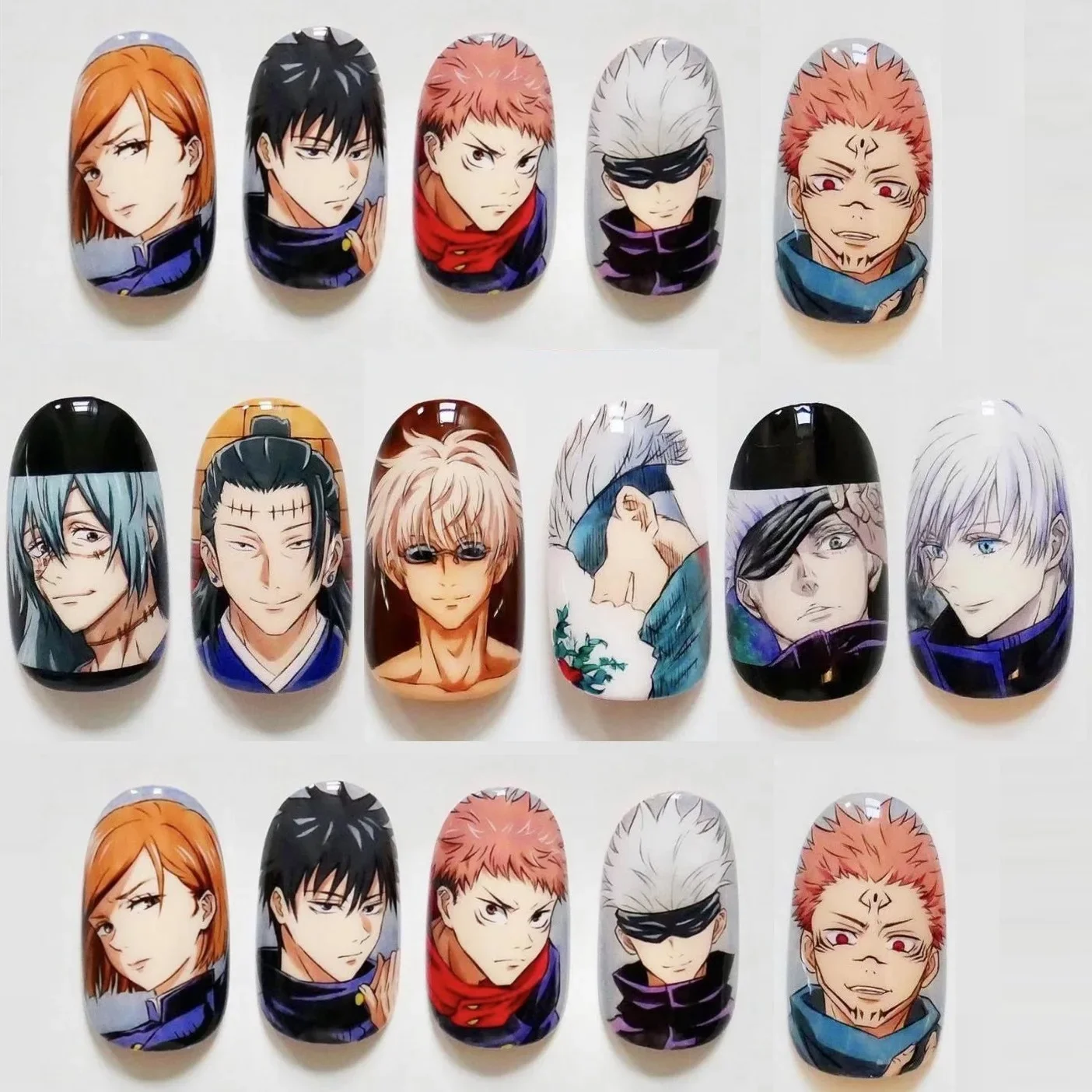 TSC-196 Jujutsu Kaisen 3d Nail Art Stickers Decal Slider Template Diy Nail Tool Decorations