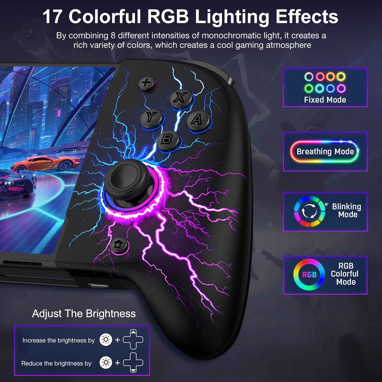 BEBONCOOL JC ø ٵ ġ ġ OLED RGB Ʈѷ е, ī ̽ ų , 1000mAh, 6 