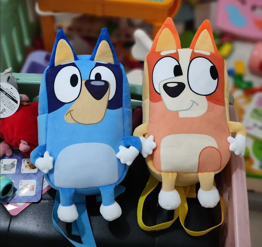 Bluey Family Cosplay Kindergarten Children's Cartoon School Bag Bluebin Dog Backpack Kawaii Blue Orange Dog Backpack Children's