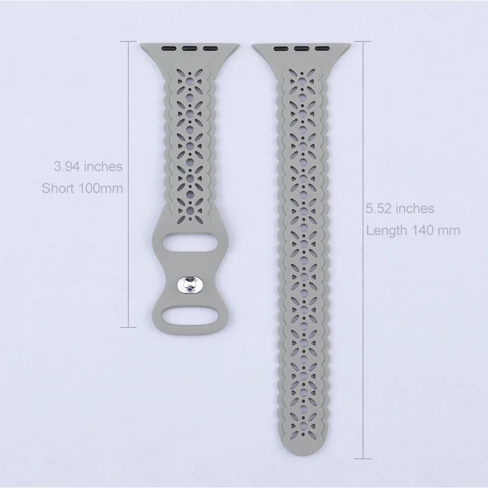 Floral Lace Silicone Sport Strap for Apple Watch