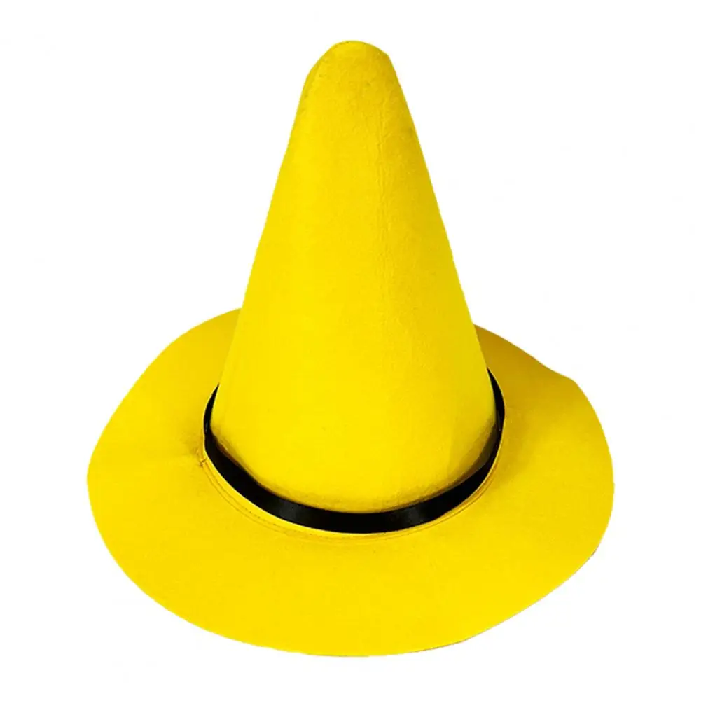 Yellow Felt Witch Hat Halloween Costume Decorative Hat Festival Party Hats Headwear Cosplay Props Wizard Hats Event