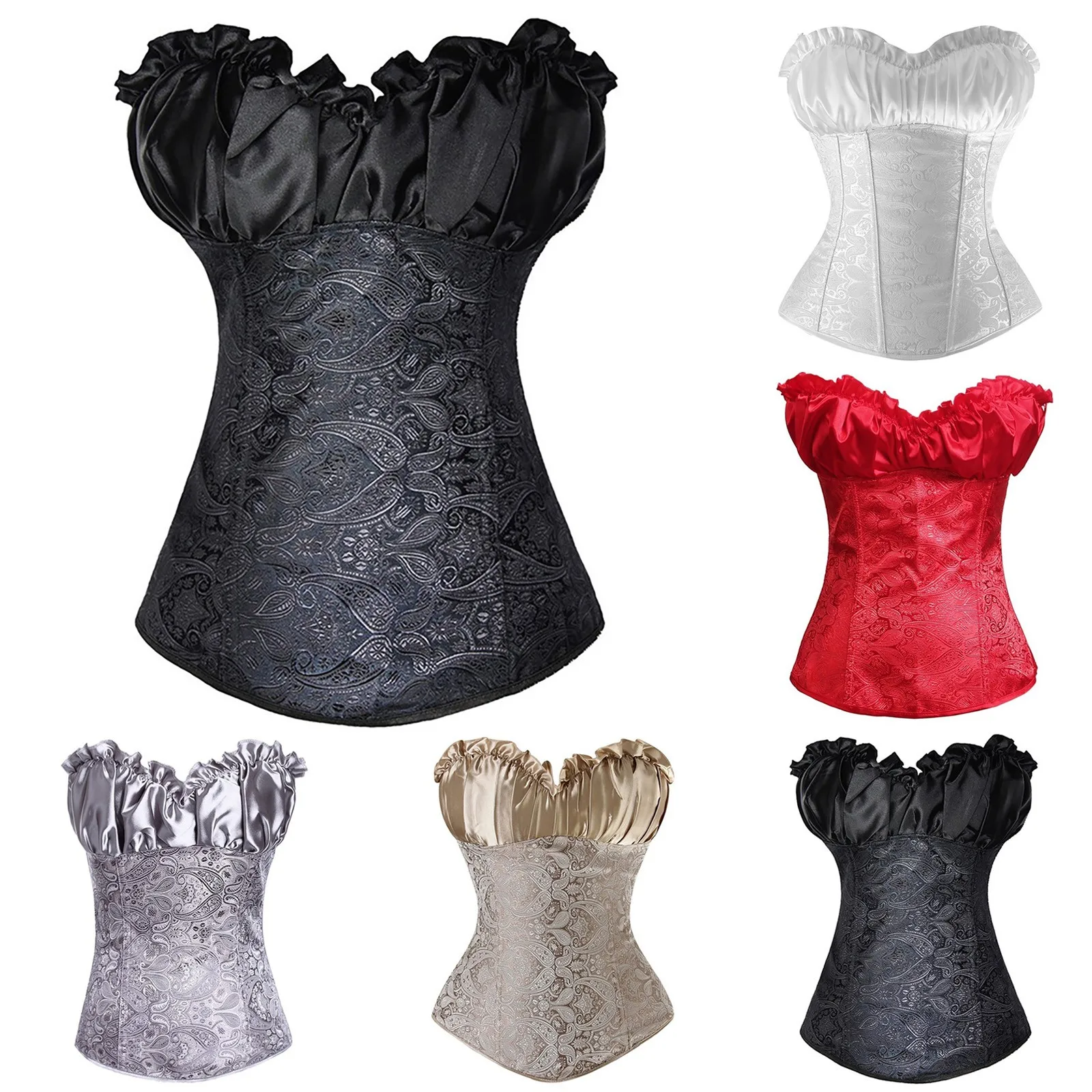

Corset Tops For Women Bustier Shapewear Lingerie Lace Waist Push Up Bodysuit Fitted Top Body Shape Lingerie