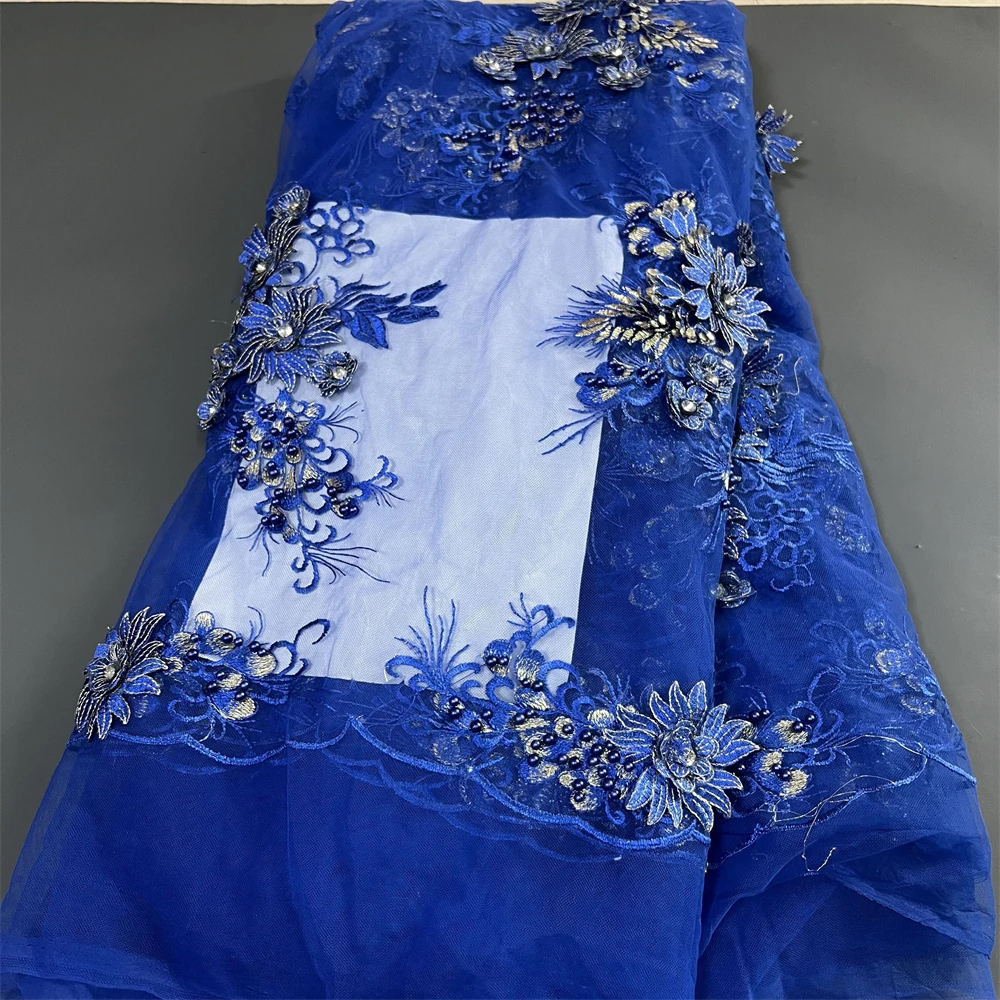 

Nigerian Tulle Lace Fabric for Sewing, Wedding Dress, Chiffon Party Guipure, High Quality, Embroidery Gauze, 5Yard, 2024 T0092