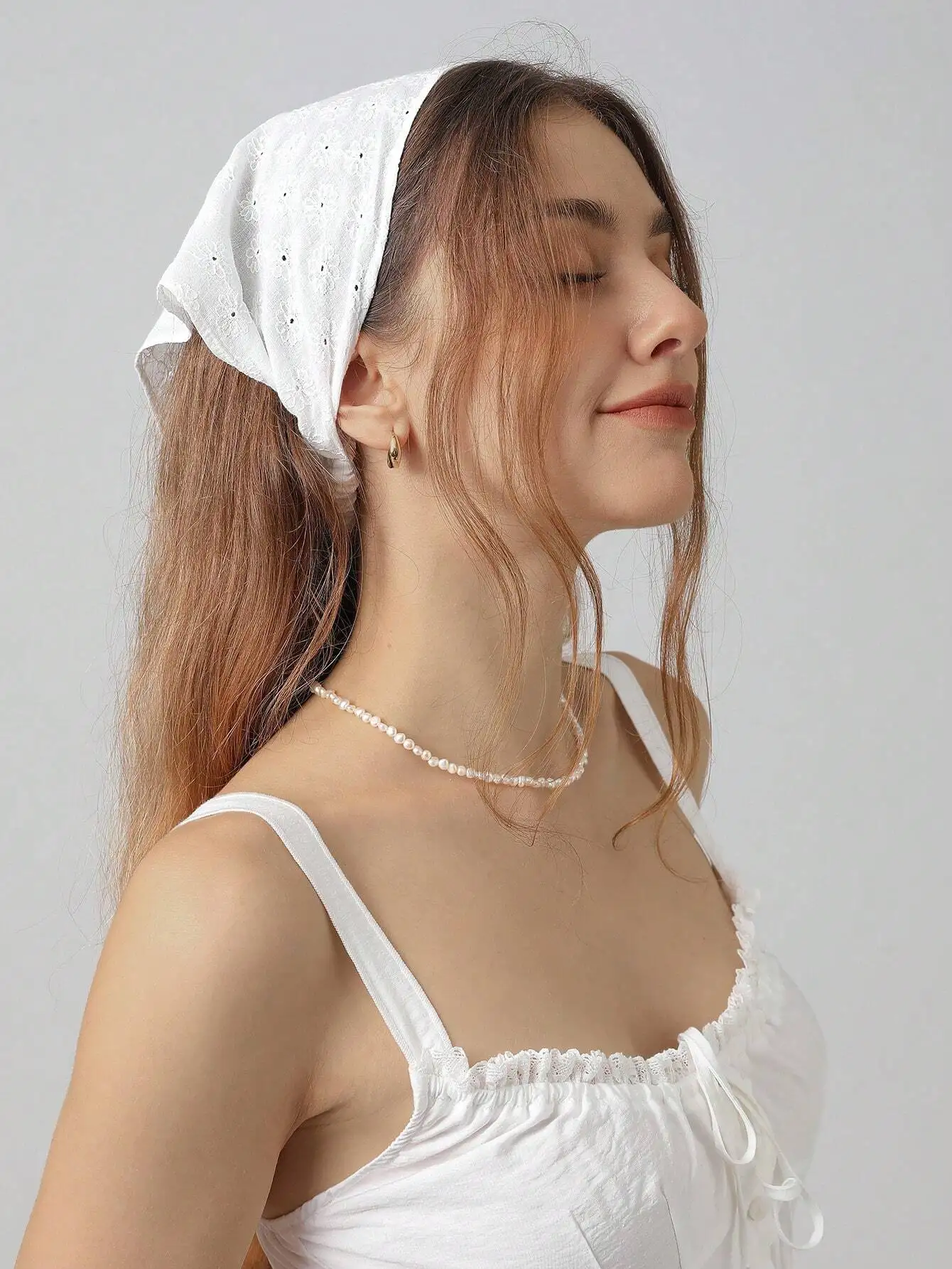 1pc Handmade Floral Embroidery Design Headwrap Headband With Scalloped Edge, Perfect For Daily And Vacation Use