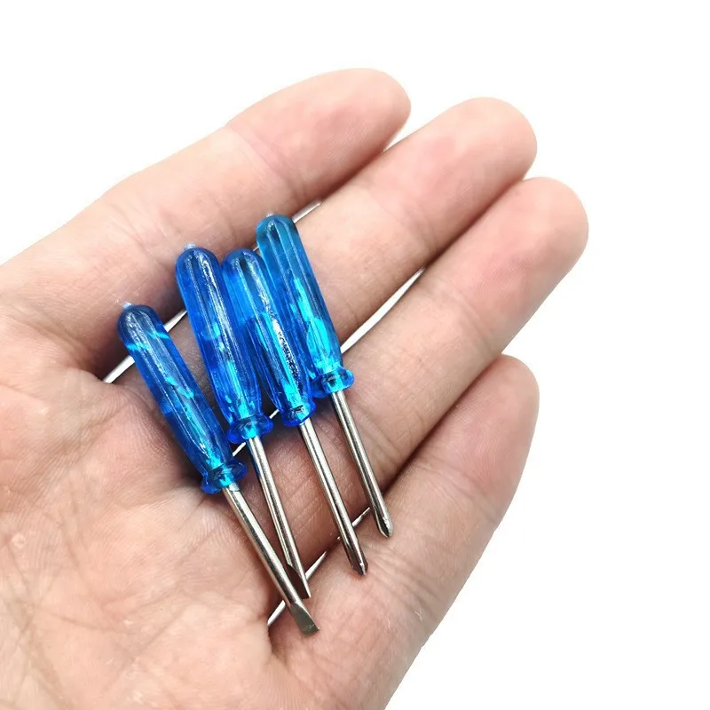 6pcs 블루 미니 스크루 드라이버 세트 20mm 샤프트 팁 미니 슬롯 플랫 헤드 스크루 드라이버 드라이버 휴대 전화 수리 도구에 대 한 손 도구