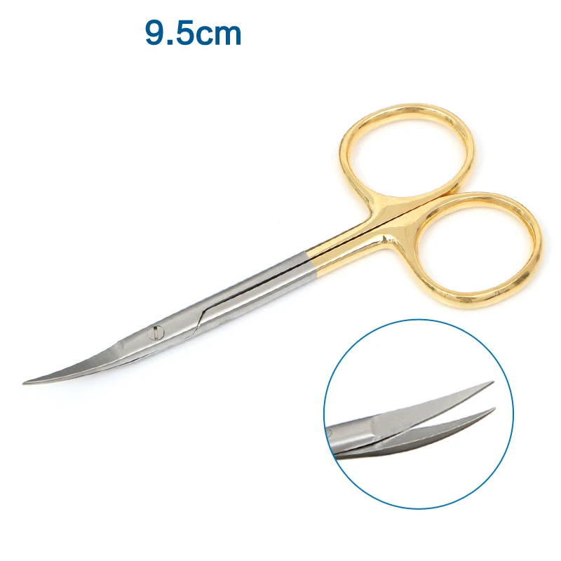 Dental Surgical Scissors Stainless Steel Needle Holder Plier Straight/Curved Tip Head Forceps9.5cm Medical Tools Surgical Instruments