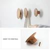 Wall Coat Rack Clothes Rack Wooden Wood Round Coat Hooks Wall Decor Towel Hooks Living Room Bedroom Entrance Coat Hangers 4