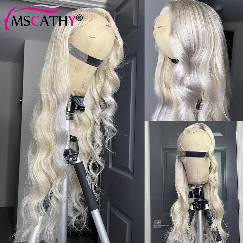 Platinum Blonde Lace Front Human Hair Wigs Body Wave HD Lace Front Wig 13x4 Brazilian Remy Human Hair Wigs For Women Preplucked