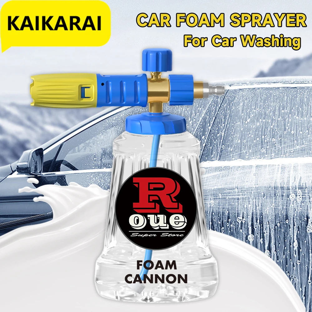  Foam Cannon Soap, Pressure Washers Foam Cannon with 1/4 Inch  Quick Connect,Dual Adjustable Nozzle Snow Wash Cannon with Bottle,  Professional Car Foam Cannon Fits Most Pressure Washing(1 L,4000 PSI) 