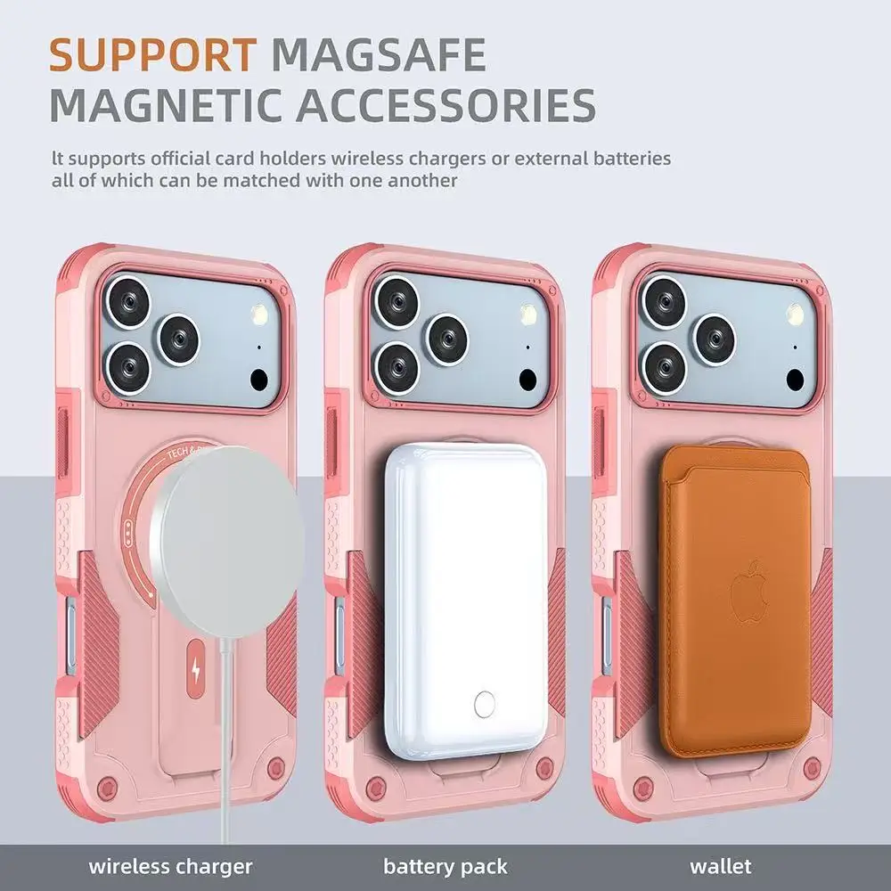 Invisible Folding Magnetic Phone Case with Shockproof Collision Color Cover