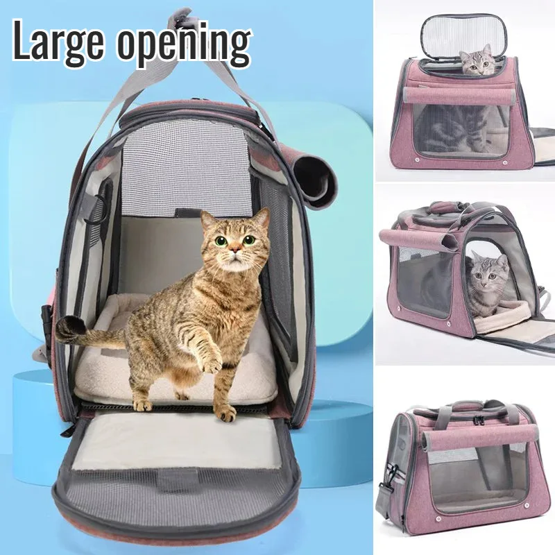 Fashion crossbody pet bag pet bag go out crossbody portable handbag Large Capacity Portable Cat Bag