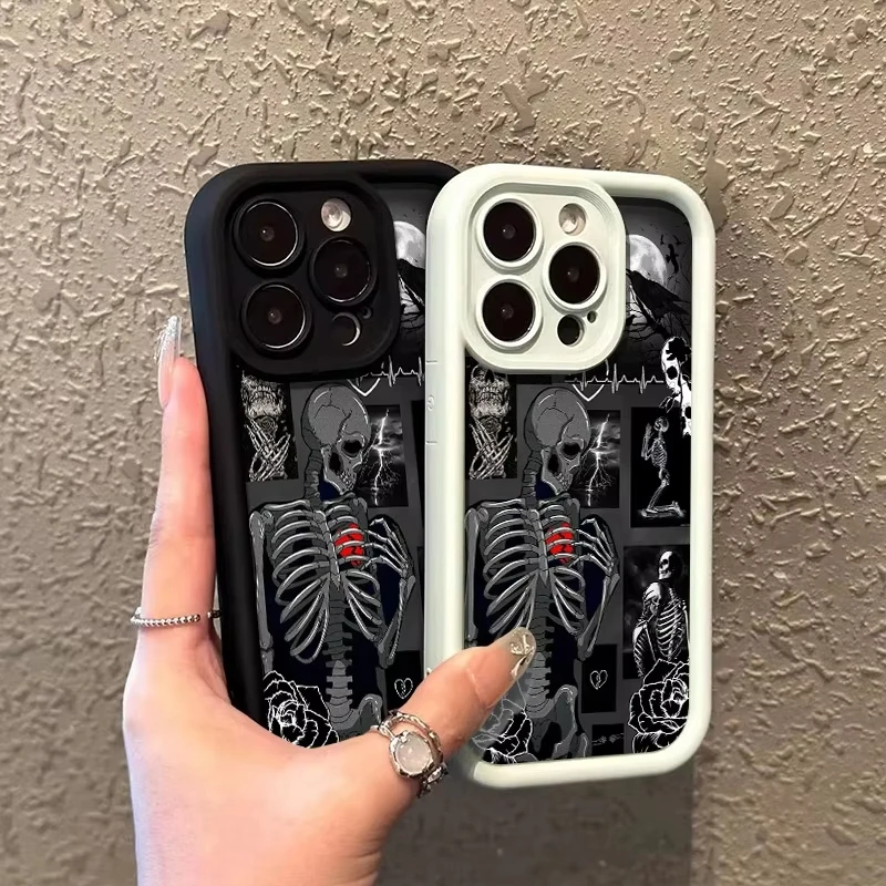 Creative Skull Print Shockproof Soft Phone Case
