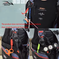 1 PCS Diving 316 Stainless Steel Bolt Snap Hook With Rope Hand Woven Luminous Fixed Rope Anti-lost Safety Rope BCD Accessory 2