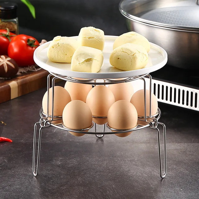 Stainless Steel Stackable Egg Steamer Rack Double-Layer Steaming Grid Stand  Tray for Air Fryer Pressure Cooker Kitchen Utensils - AliExpress