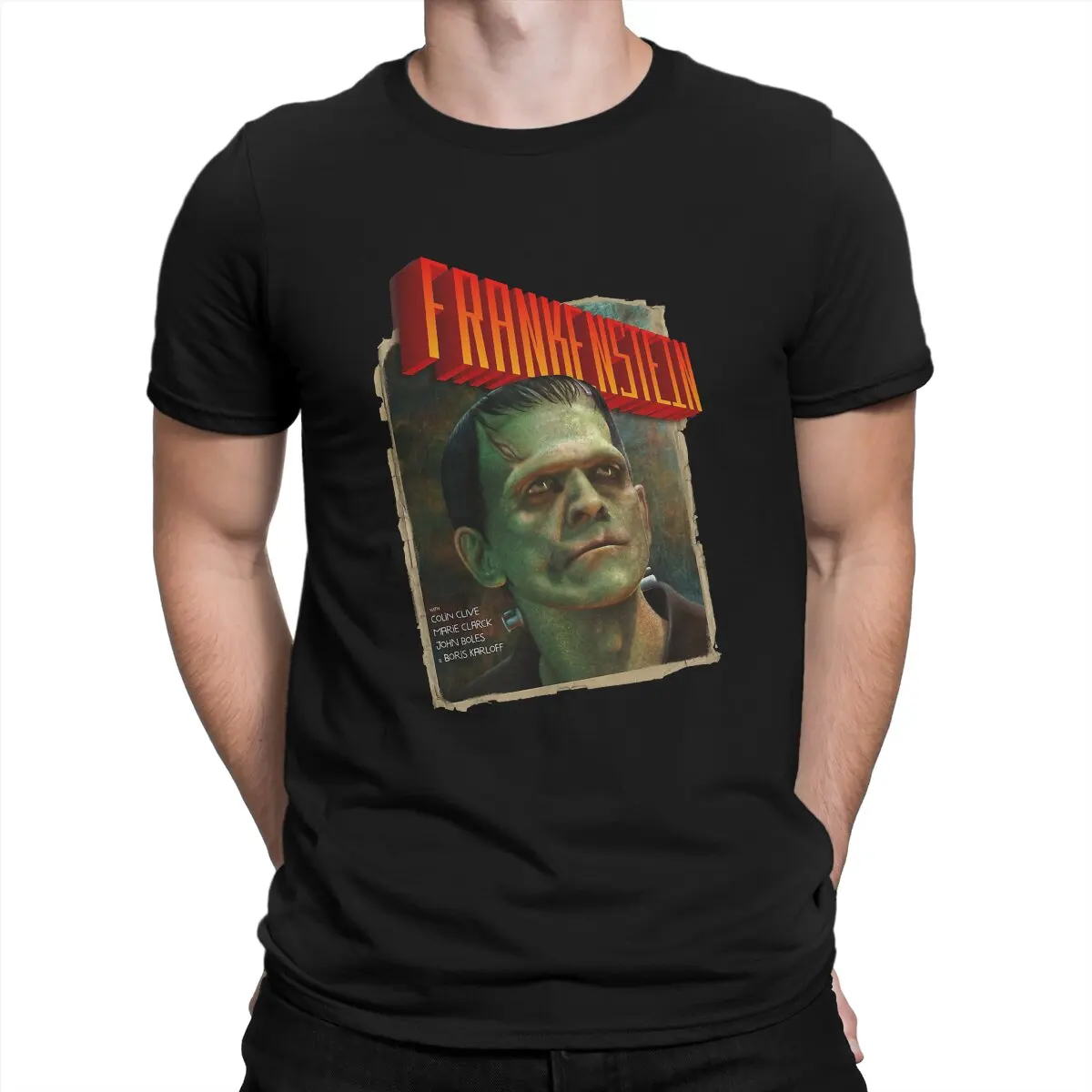 

Мужская футболка Boris Karloff, модная футболка с рисунком френенштейна, хипстерская футболка
