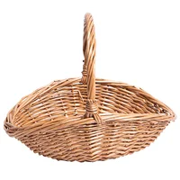 Wicker Picnic Basket Handle Empty Gift Basket Fill Open Top Market Harvest Baskets Garden Fruit Candy Wine Egg Gathering 1