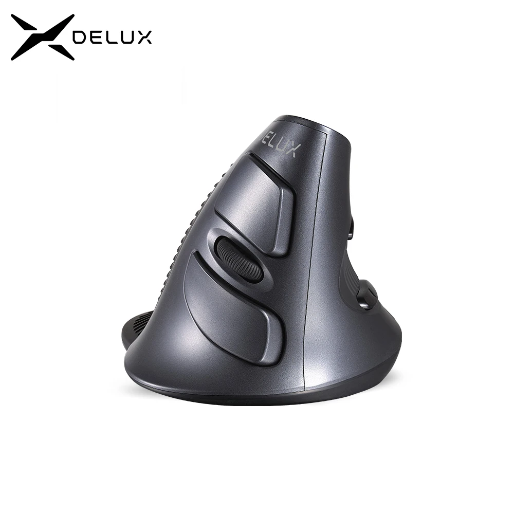 Mouse Vertical com Fio ou sem Fio Botões Ratos de Mão Direita Ópticos Ergonômicos Dpi Ajustável para pc Mac Escritório Delux-m618