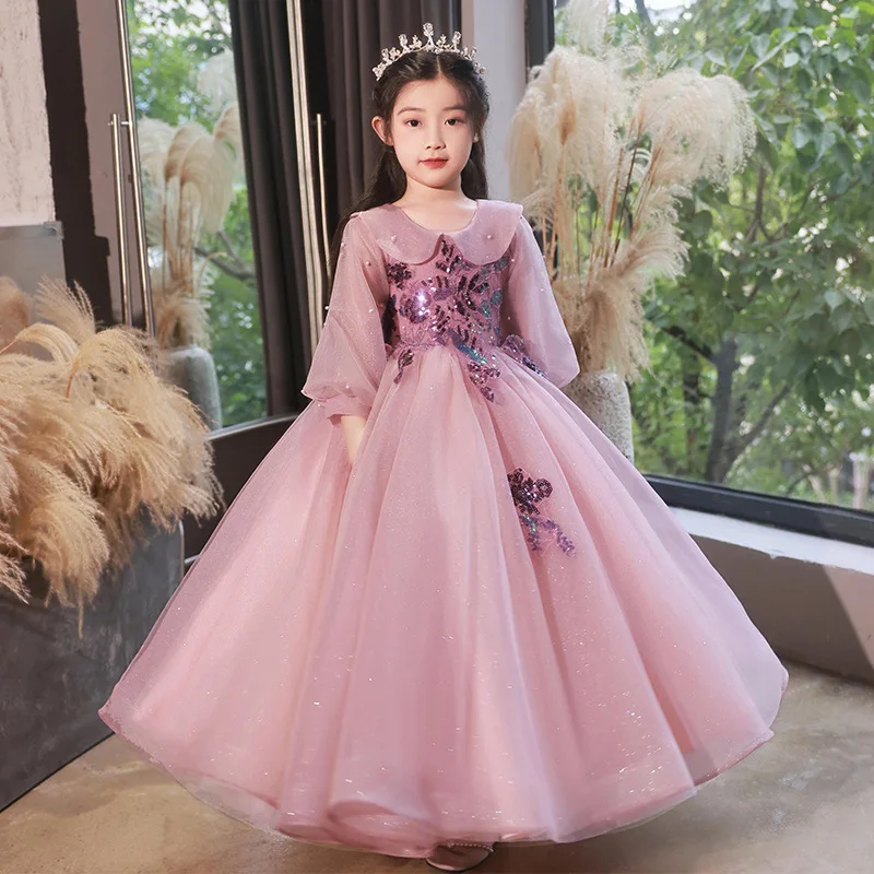 New Flower Girls Pageant Party Dress Baby Kids Formal Gowns Girls One Piece  School Dress Free Shipping - Girls Casual Dresses - AliExpress